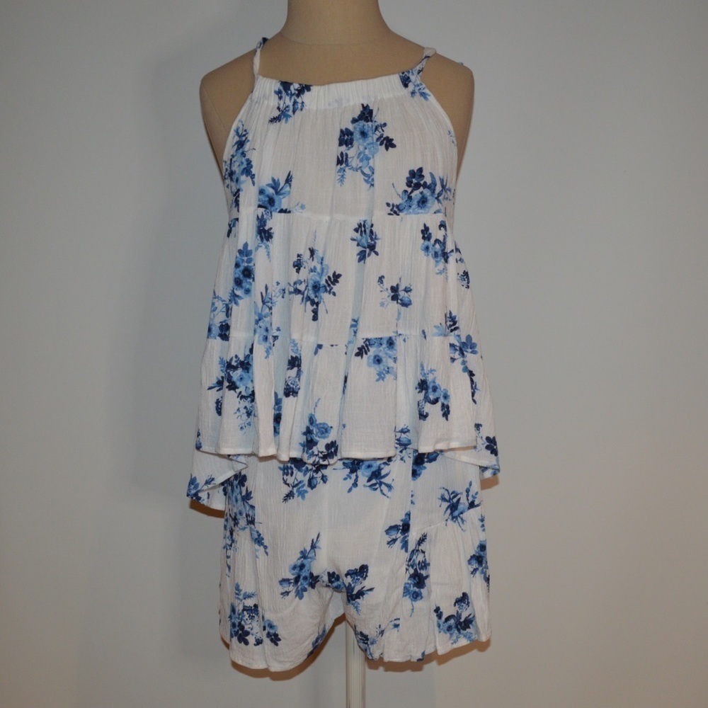 Aqua Floral Two Piece Set